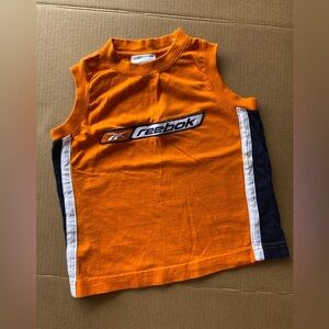 Boys Vintage Reebok Muscle Tank Top Size 5 Orange Y2K 100% Cotton Sportswear